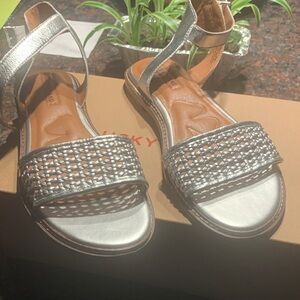 Lucky Brand Silver Woven Sandals